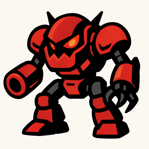 Enemy robot.
In-Game asset.  2d.  High contrast.  No shadows