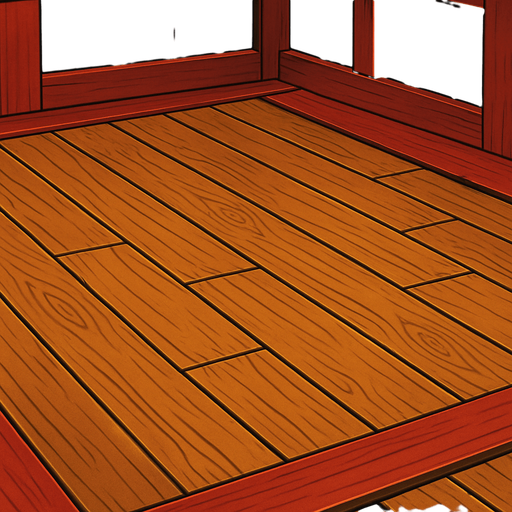 Japanese house floor of wood similar to the bathhouse in "spirited away" movie. HD colors..
In-Game asset.  2d.  High contrast.  No shadows