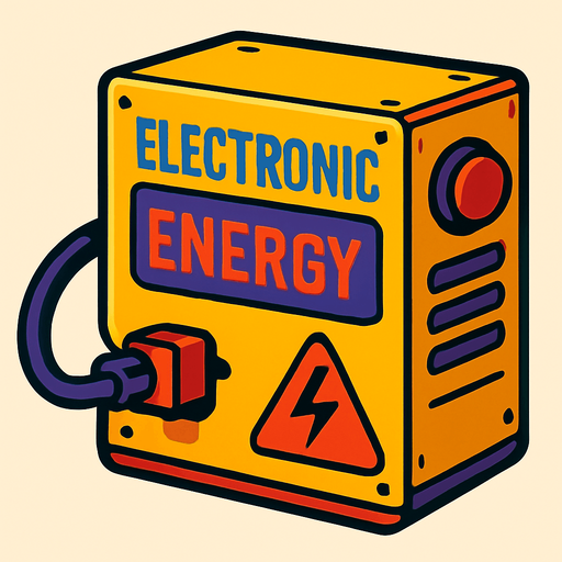 caja de energia electronica.
In-Game asset.  2d.  High contrast.  No shadows