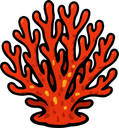 large coral.
In-Game asset.  2d.  High contrast.  No shadows