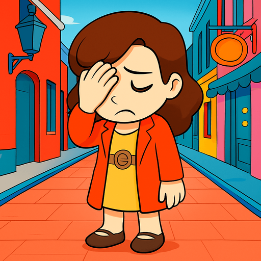 Make her facepalm and look down frustrated