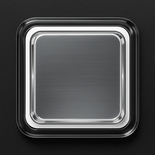 Photorealistic transparent rectange dj deck sample button with white rounded corners, front view. No text needed on image