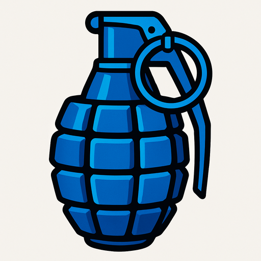 blue hand granade.
In-Game asset.  2d.  High contrast.  No shadows