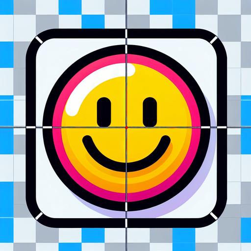 Simple flat icon, 200x200pixels, one bright color smiley with border. No shadows, top down view, transparent background.
Single Game Texture. In-Game asset. 2d. Blank background. High contrast. No shadows.