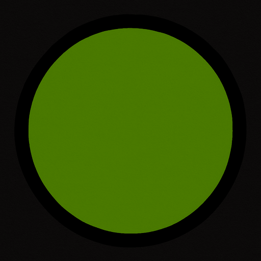 a circle with the color 0x4a8102.
In-Game asset.  2d.  High contrast.  No shadows