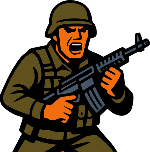 Modern çağ düşman.
In-Game asset.  2d.  High contrast.  No shadows