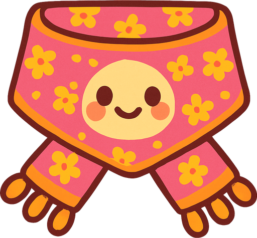 cute design scarf top view..
In-Game asset.  2d.  High contrast.  No shadows