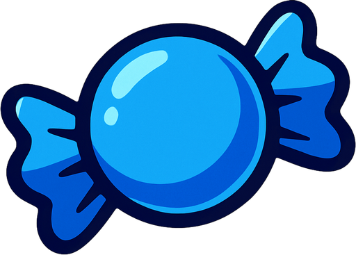 Mavi şeker.
In-Game asset.  2d.  High contrast.  No shadows