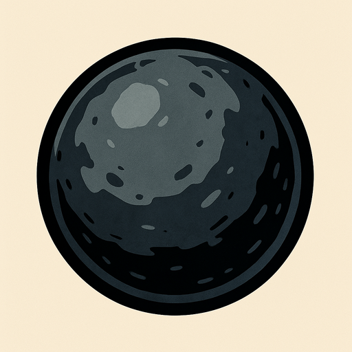 bala de cañon.
In-Game asset.  2d.  High contrast.  No shadows