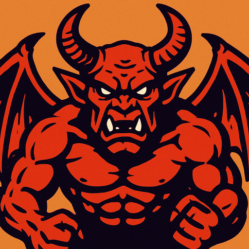 bigg demon.
In-Game asset.  2d.  High contrast.  No shadows