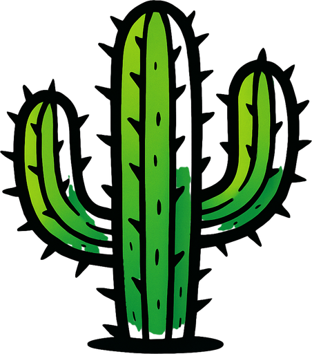 Cactus.
In-Game asset.  2d.  High contrast.  No shadows