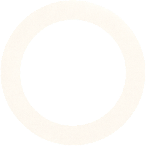 White circle with transparent middle. Front view