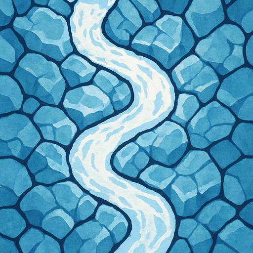 textura de camino glaciar visto desde arriba.
In-Game asset.  2d.  High contrast.  No shadows
