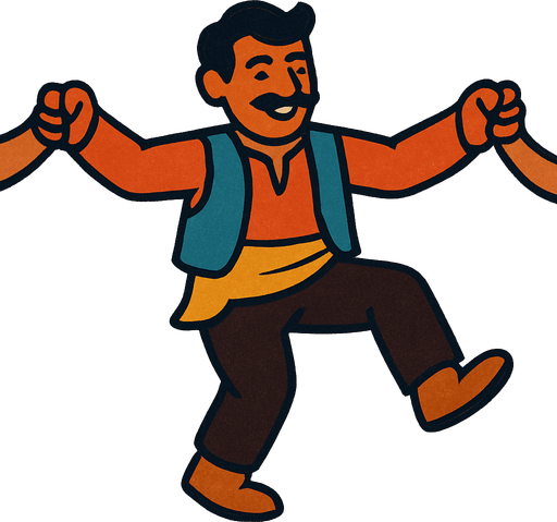 halay çeken insan.
In-Game asset.  2d.  High contrast.  No shadows