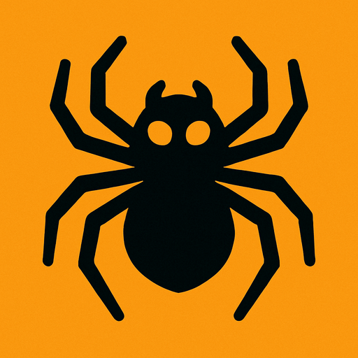 spider icon.
In-Game asset.  2d.  High contrast.  No shadows