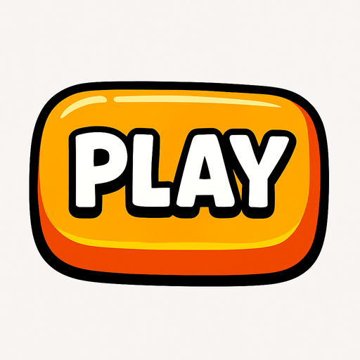 a cartoon style 3d button that says Play..
In-Game asset.  2d.  High contrast.  No shadows