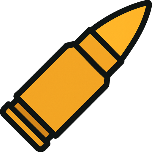 bullet.
In-Game asset.  2d.  High contrast.  No shadows