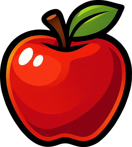 apple.
In-Game asset.  2d.  High contrast.  No shadows
