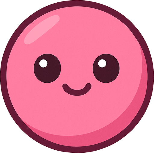 A pink woman ball. No background. Transparent background. Blank background. No shadows. 2d. In-Game asset. flat