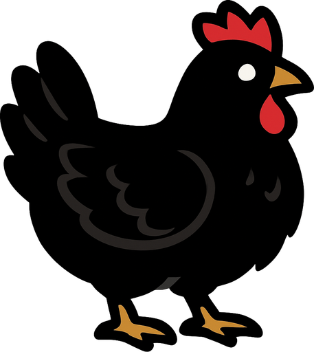Black chicken.
In-Game asset.  2d.  High contrast.  No shadows