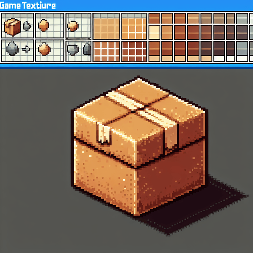 8-bit. Cartoon. Carboar box. In game asset. No background. No shadow. High quality. Single Game Texture. In-Game asset. 2d. Blank background. High contrast. No shadows.