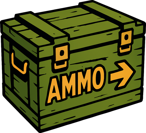 ammo box.
In-Game asset.  2d.  High contrast.  No shadows