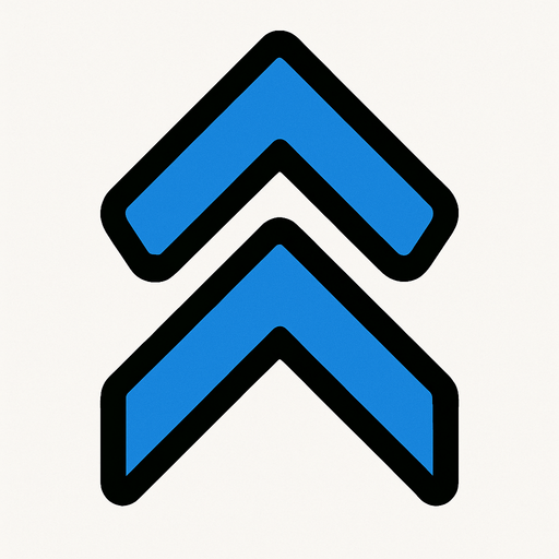 dobble arrow pionting up.
In-Game asset.  2d.  High contrast.  No shadows