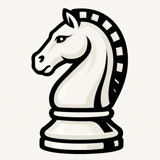 beyaz satranç atı.
In-Game asset.  2d.  High contrast.  No shadows