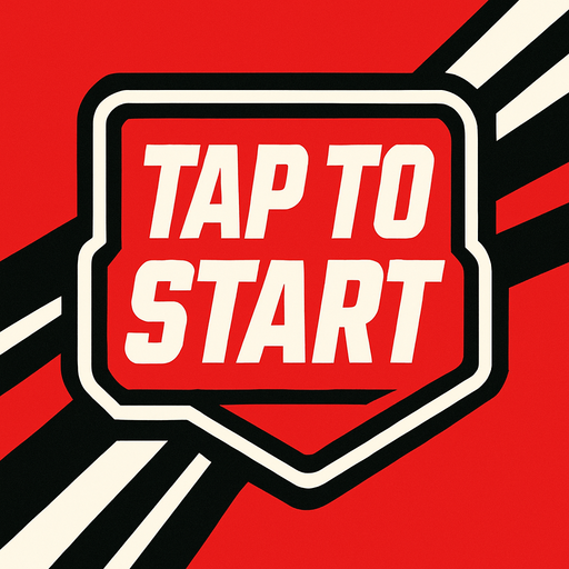 Tap to start button in ESPN sport style artwork.
In-Game asset.  2d.  High contrast.  No shadows