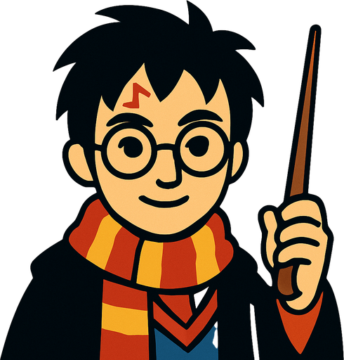 harry potter.
In-Game asset.  2d.  High contrast.  No shadows