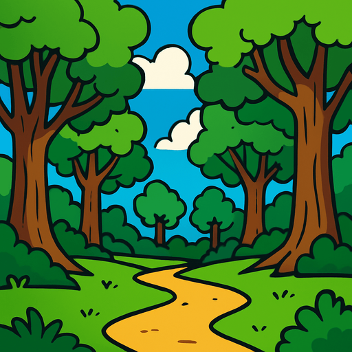 A forest background.
In-Game asset.  High contrast.  No shadows