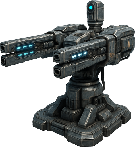 Uzay Savunma Kulesi - Yazısız - Gerçekçi.
In-Game asset.  High contrast.  No shadows