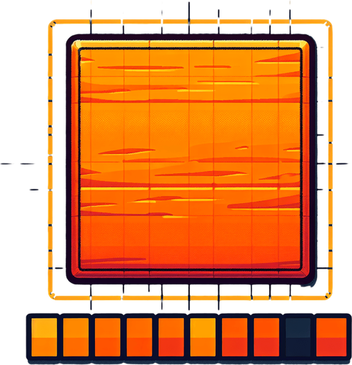 orange.
Single Game Texture.  In-Game asset.  2d.  Blank background.  High contrast.  No shadows