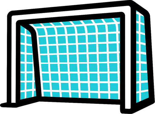 football goal.
In-Game asset.  2d.  High contrast.  No shadows