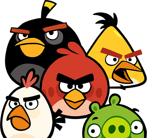 Angry birds vertical poster.
In-Game asset.  2d.  High contrast.  No shadows