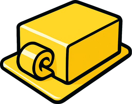 Butter.
In-Game asset.  2d.  High contrast.  No shadows