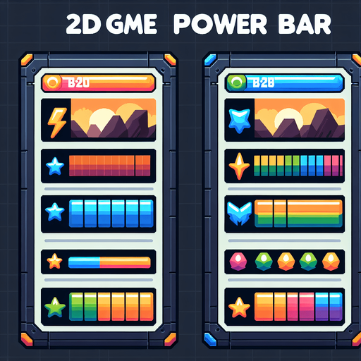 A power bar Single Game Texture. In-Game asset. 2d. Blank background. High contrast. No shadows.