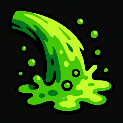 vomit.
In-Game asset.  2d.  High contrast.  No shadows