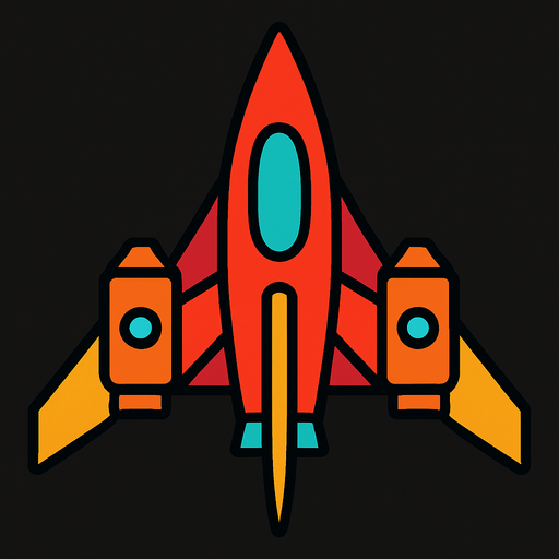 spaceship.
In-Game asset.  2d.  High contrast.  No shadows