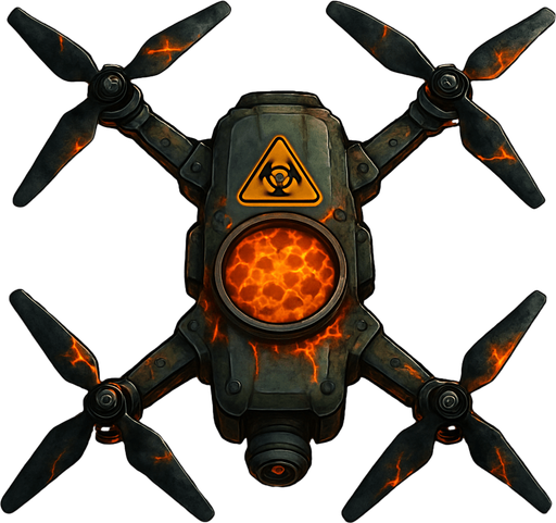 toxic lava bomber drone top view