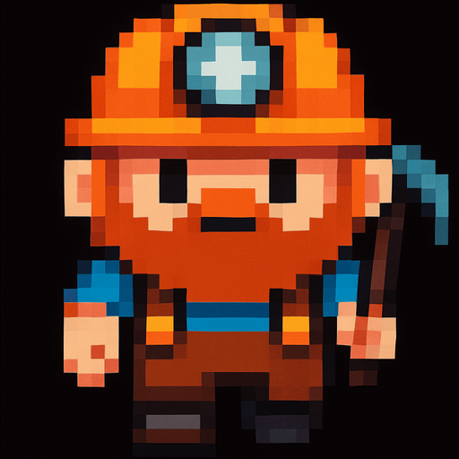 que el minero este mirando de frente y llendo de frente