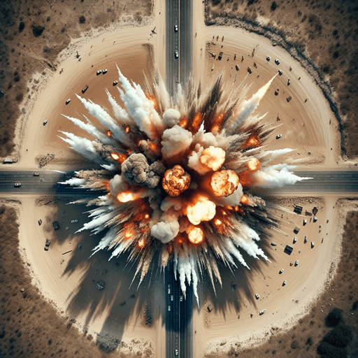 explosion from top.
zenith view