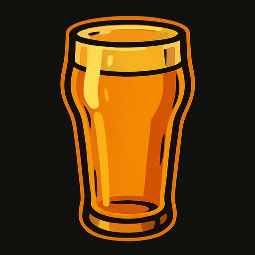 empty beer glass.
In-Game asset.  2d.  High contrast.  No shadows