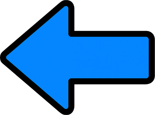 Flecha azul apuntando a la izquierda.
In-Game asset.  2d.  High contrast.  No shadows
