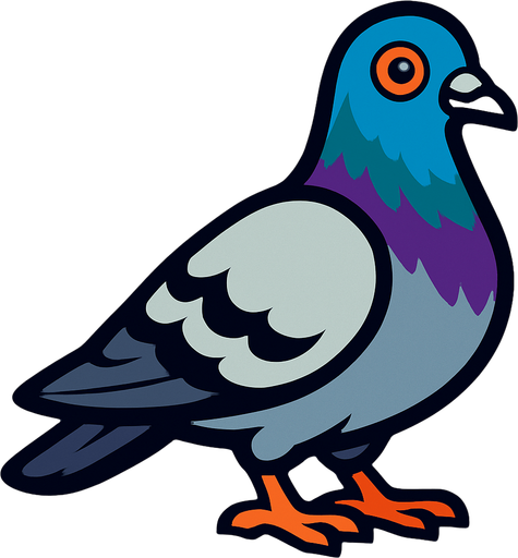 pigeon.
In-Game asset.  2d.  High contrast.  No shadows