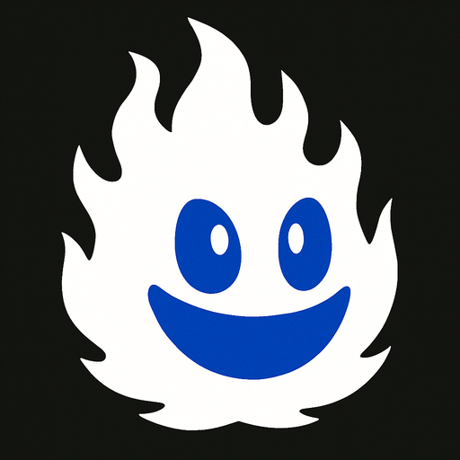 Bola de fuego de color blanco y con cara azul.
In-Game asset.  2d.  High contrast.  No shadows