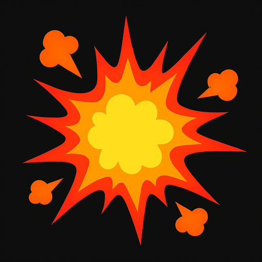 patlama efekti.
In-Game asset.  2d.  High contrast.  No shadows