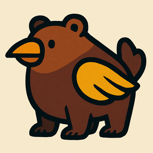 2d bird bear.
In-Game asset.  2d.  High contrast.  No shadows