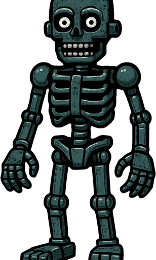 Endoesqueleto animatronico.
In-Game asset.  2d.  High contrast.  No shadows