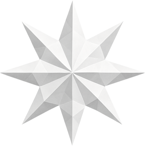 low polly white star.
In-Game asset.  2d.  High contrast.  No shadows